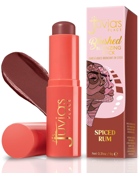 Juvia's Place Blushed Blonzing Stick Toasted Amber 2 in 1 Cream Bronzer & Blush Stick for Face Buildable Blendable Formula for a Sculpted Radiant Glow