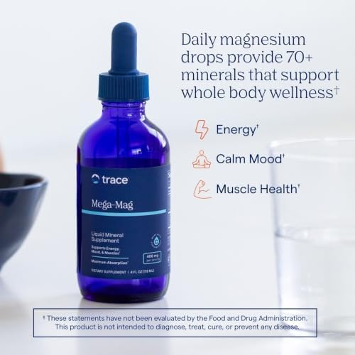 Trace Minerals Mega-Mag Ionic Magnesium Liquid Drops Supplement 4 fl oz
