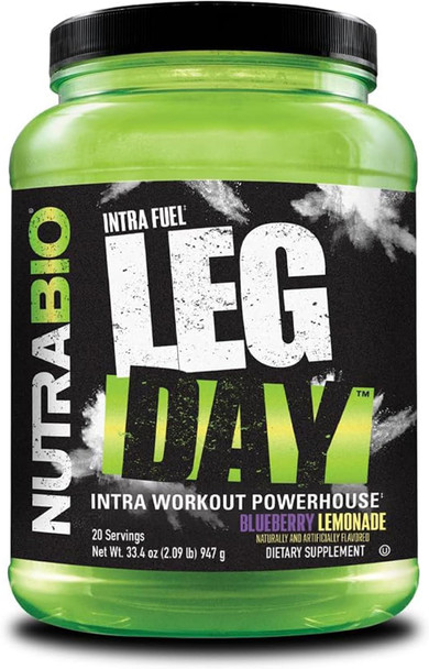 NutraBio Leg Day Intra Workout Powder – Advanced Carb Supplement with Cluster Dextrin & Electrolytes – Carb Powder with EAAs/BCAAs – Cyclic Dextrin for Performance –  20 Servings