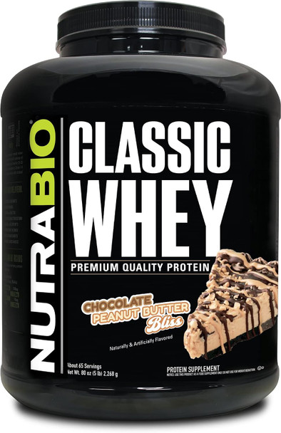 NutraBio Classic Whey Protein Powder - 5 Pounds