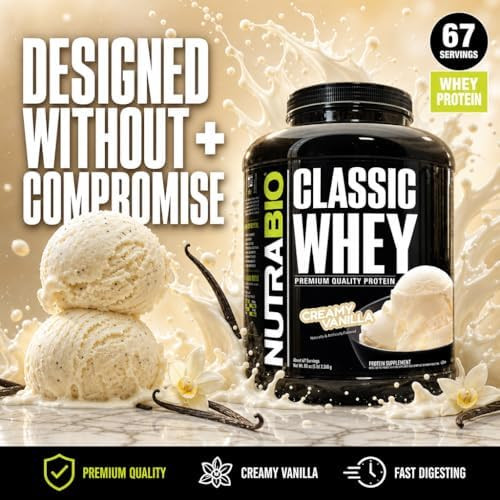 NutraBio Classic Whey Protein Powder - 5 Pounds