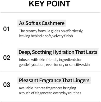 VIDIVICI Cashmere Hand Treatment Korean Perfume Hand Cream Deep Hydration with Shea Butter Lightweight Fast Absorbing Formula