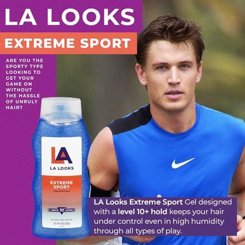 LA Looks Styling Hair Gel  Extreme Sport  20 Oz  Hold for High Performance Activity