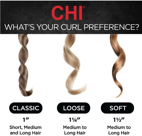 CHI Texture Tourmaline Ceramic Curling Iron  Onyx Black 1 inch