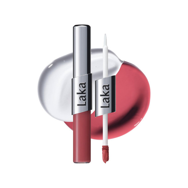 Laka Perfect Twin Lip Dual Ended Matte Liquid Lipstick & Clear Gloss Transfer Proof Color High Pigmented Lightweight Non Sticky Korean Makeup
