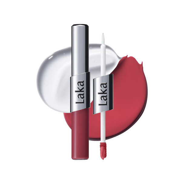 Laka Perfect Twin Lip Dual Ended Matte Liquid Lipstick & Clear Gloss Transfer Proof Color High Pigmented Lightweight Non Sticky Korean Makeup