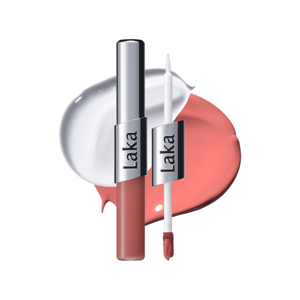 Laka Perfect Twin Lip Dual Ended Matte Liquid Lipstick & Clear Gloss Transfer Proof Color High Pigmented Lightweight Non Sticky Korean Makeup