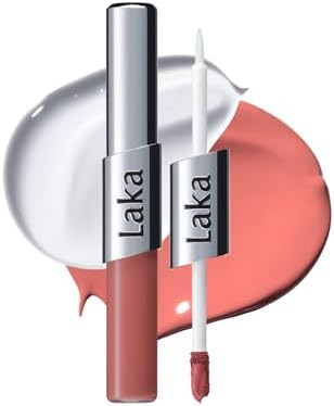 Laka Perfect Twin Lip Dual Ended Matte Liquid Lipstick & Clear Gloss Transfer Proof Color High Pigmented Lightweight Non Sticky Korean Makeup