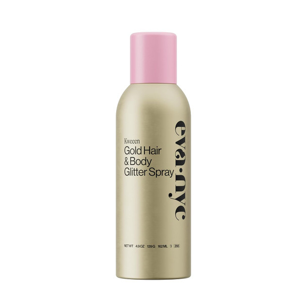 Eva NYC Kweeen Silver Hair and Body Glitter Spray Set  Original Ultra Shimmery Glitter  New Look  Adds Shine + Non-Sticky   Quick Drying Spray  Warm Vanilla Scent   Full Size + Travel Size Gift Set