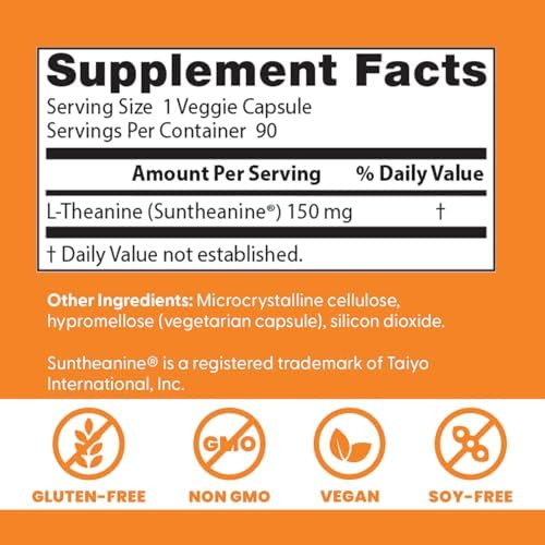 Doctor's Best Suntheanine L-Theanine - 90 Vegetarian Capsules