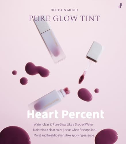 Heart Percent Dote On Mood Pure Glow Tint Watery & Lightweight Moisturizing Lip Stain Long Lasting Liquid Lipstick 6.8g