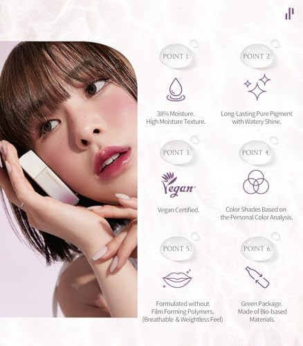 Heart Percent Dote On Mood Pure Glow Tint Watery & Lightweight Moisturizing Lip Stain Long Lasting Liquid Lipstick 6.8g