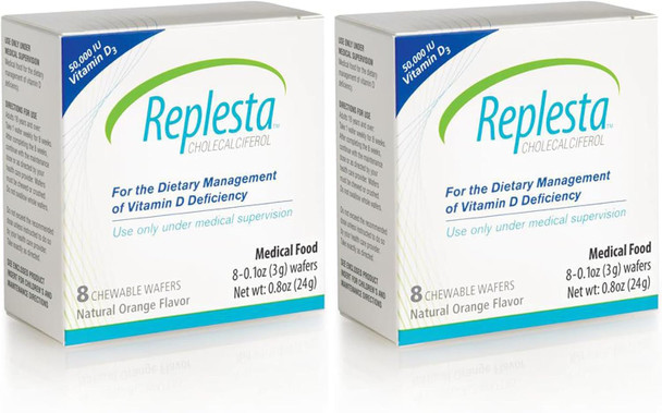Replesta 50,000 IU Vitamin D3 Cholecalciferol  for Vitamin D Deficiency Once-Weekly Chewable Wafer  Non-GMO