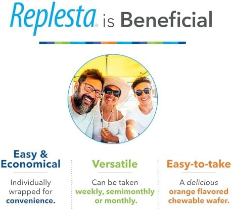 Replesta 50,000 IU Vitamin D3 Cholecalciferol  for Vitamin D Deficiency Once-Weekly Chewable Wafer  Non-GMO