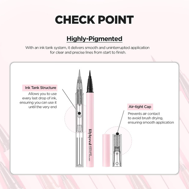 lilybyred Am9 to Pm9 Survival Penliner | Korean Waterproof Liquid Eyeliner with 0.1mm Ultra-Fine Brush Tip, Highly Pigmented, Quick-Drying, Smudge-Proof, Long-Lasting