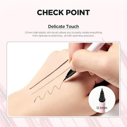 lilybyred Am9 to Pm9 Survival Penliner | Korean Waterproof Liquid Eyeliner with 0.1mm Ultra-Fine Brush Tip, Highly Pigmented, Quick-Drying, Smudge-Proof, Long-Lasting