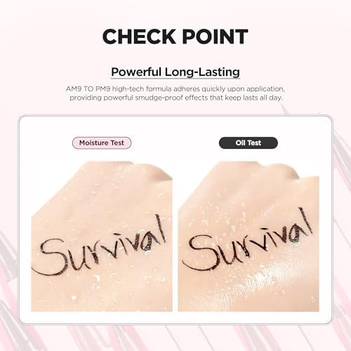 lilybyred Am9 to Pm9 Survival Penliner | Korean Waterproof Liquid Eyeliner with 0.1mm Ultra-Fine Brush Tip, Highly Pigmented, Quick-Drying, Smudge-Proof, Long-Lasting