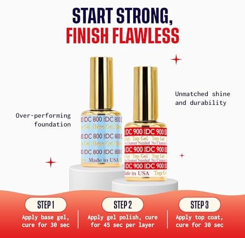 DAISY DND DND Base Gel & Top Gel No Cleanse Duo - 0.6 fluid ounces