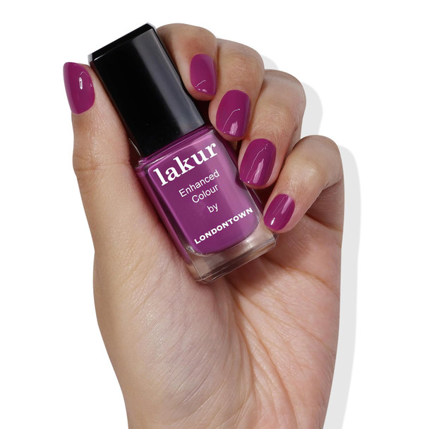 LONDONTOWN Lakur Nail Polish – Pink & Purple Shades, Long-Lasting, Streak-Free, Chip-Resistant | 21+ Free Non-Toxic Vegan Nail Color, Strengthens & Hydrates Nails