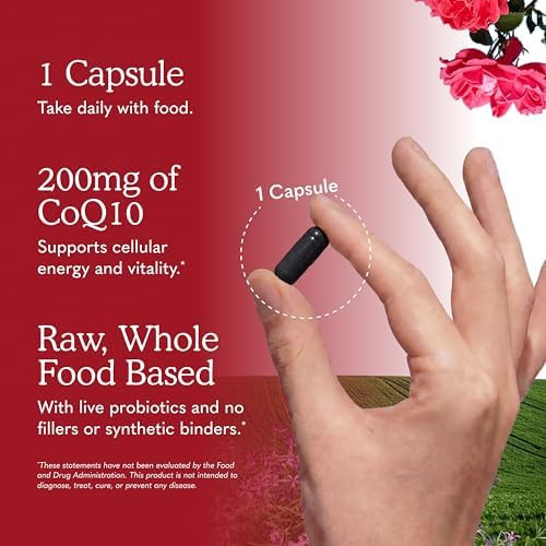Garden of Life Raw CoQ10 200mg, with Omega 3 6 9 for Heart Health,