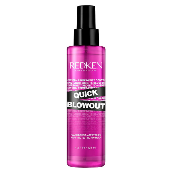 Redken Quick Blowout Heat Protectant Spray For All Hair Types  Smooths  and Adds Shine Lightweight Blowdry Styling Primer with Heat Protection