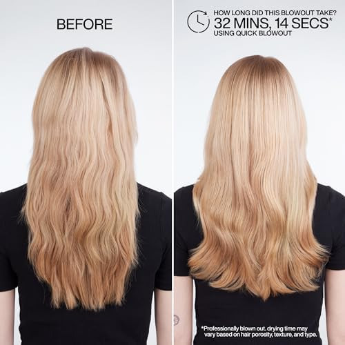 Redken Quick Blowout Heat Protectant Spray For All Hair Types  Smooths  and Adds Shine Lightweight Blowdry Styling Primer with Heat Protection