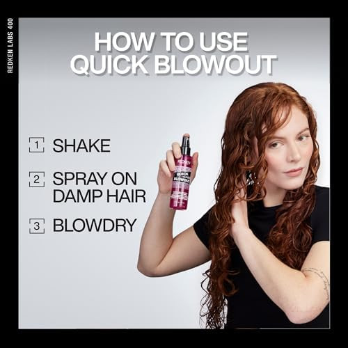 Redken Quick Blowout Heat Protectant Spray For All Hair Types  Smooths  and Adds Shine Lightweight Blowdry Styling Primer with Heat Protection