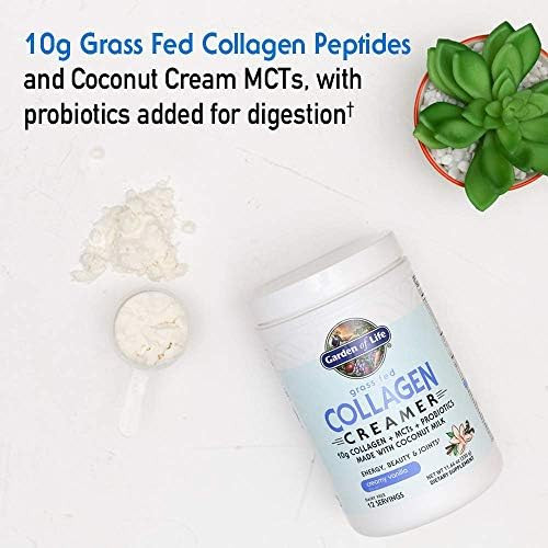 Garden of Life Grass Fed Collagen Collagen Creamer, Vanilla, 12 Servings