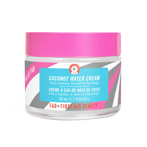 First Aid Beauty Hello FAB Coconut Water Cream  Lightweight, Oil-Free Face Moisturizer  1.7 oz.