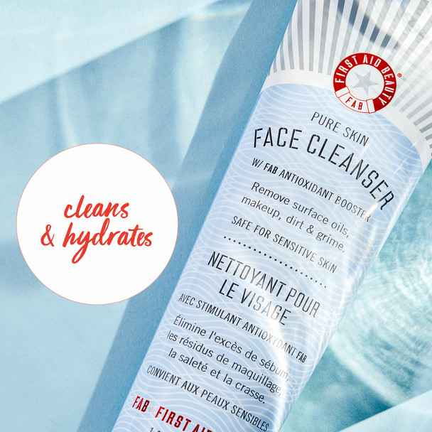 First Aid Beauty Bundle: Ultra Repair Cream Intense Hydration Moisturizer  6 oz.  and Deluxe Mini Pure Skin Face Cleanser  1 oz.
