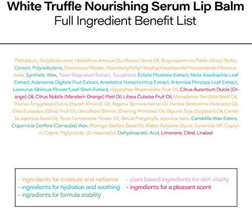 d'alba Piedmont Italian White Truffle Nourishing Serum Lip Balm Vegan Skincare, Hydrating Lip Care with White Truffles for All Skin Types Glowy Finish