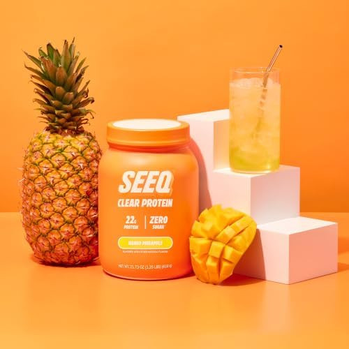 SEEQ Clear Protein Powder -  22 Servings - 22g Clear Whey Protein Isolate - Zero Sugar - 0g Lactose - Allergen Friendly - GLP1 Support - Bone Health - Muscle Post Workout Recovery