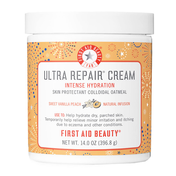 First Aid Beauty Ultra Repair Cream Intense Hydration Moisturizer for Face and Body - Sweet Vanilla Peach, 14 oz.