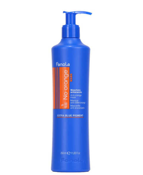 Fanola No Orange Mask  Color Depositing Blue Hair Mask Removes Brassiness On Color Treated Hair With Dark Tones  Conditioning Detangles Nourishes And Hydrates   33.81 Count (Pack of 1)