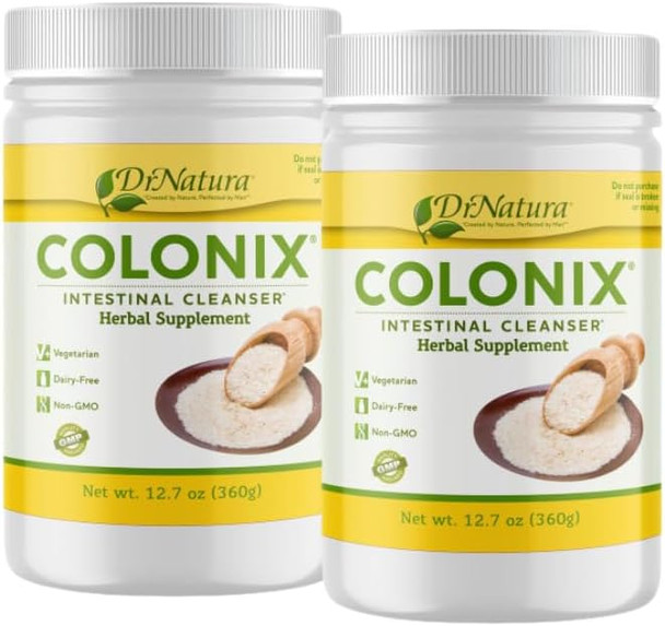 DrNatura Colonix Intestinal Cleanser All-Natural Daily Fiber Colon Detox and Cleanse Supports Healthy Colon Intestines Gut 30 Day Serving
