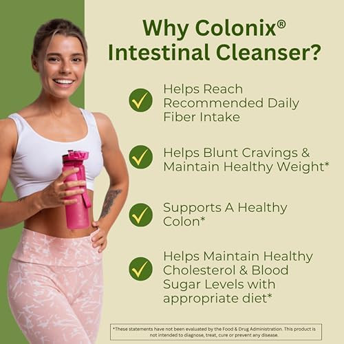 DrNatura Colonix Intestinal Cleanser All-Natural Daily Fiber Colon Detox and Cleanse Supports Healthy Colon Intestines Gut 30 Day Serving
