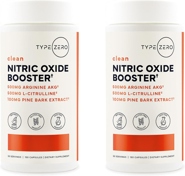 Type Zero Nitric Oxide 6X Booster Veggie Capsules Natural Supplement