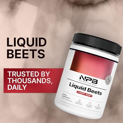 Nature's Pure Blend Organic Beet Root Powder – Nitric Oxide Booster L-Arginine – Liquid Beets for Blood Flow Circulation & Energy – Pre-Workout Endurance Support – 8,000 MG