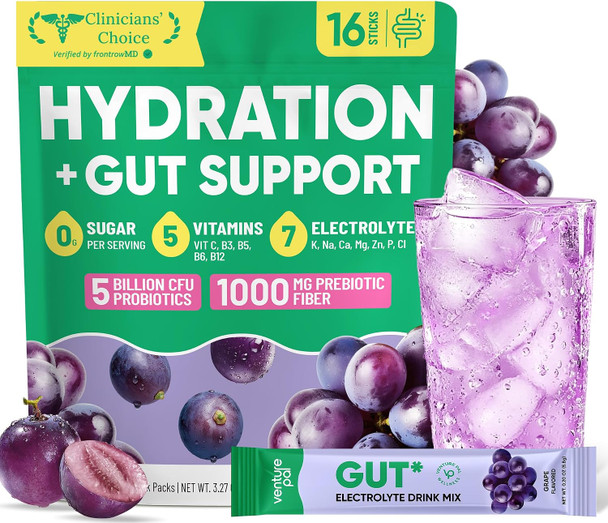 Venture Pal Sugar Free Hydration Packets + Gut Health Electrolytes Powder