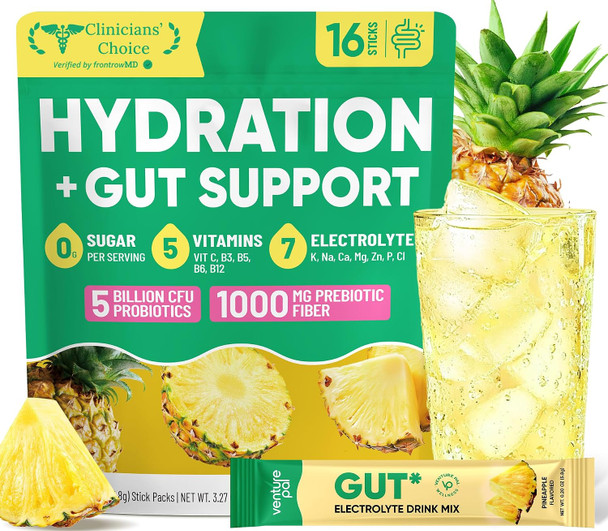 Venture Pal Sugar Free Hydration Packets + Gut Health Electrolytes Powder