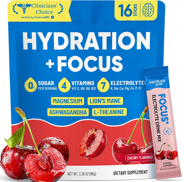Venture Pal Sugar Free Hydration + Focus Electrolyte Packets 16 Sticks