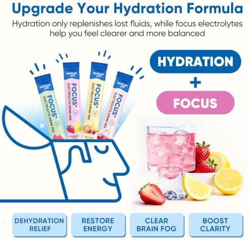 Venture Pal Sugar Free Hydration + Focus Electrolyte Packets 16 Sticks