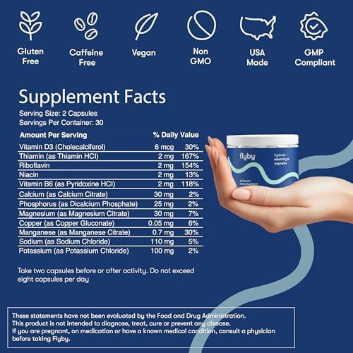 Flyby Electrolyte Capsules No Added Sugar Non-GMO