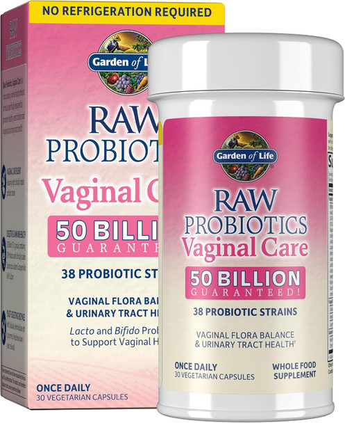 Garden of Life Raw Probiotics Vaginal Care, 50 Billion CFU, Shelf Stable