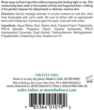 Mario Badescu Cream Soap - Oil-Free and Fragrance-Free Gentle Facial Cleanser for Women and Men - Conditions and Cleanses for Soft and Nourished Skin - Cream Cleanser Face Wash