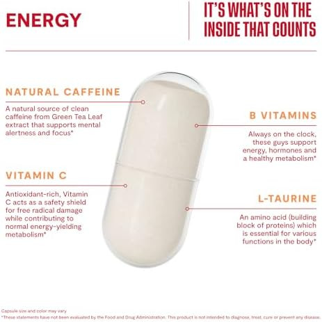 Health By Habit Habit Energy Supplement  - New Look Supports Energy Alertness and Focus Natural Caffeine Vitamins B & C Green Tea Extract Vegan Non-GMO