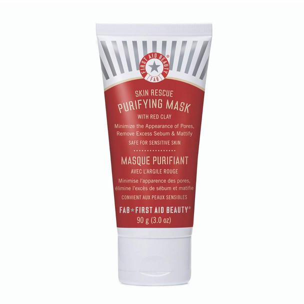 First Aid Beauty Skin Rescue Purifying Mask: Peel Off Face Mask and Pore Minimizer with Red Clay. Perfect for Oily Skin to Remove Excess Oil (3 ounce)