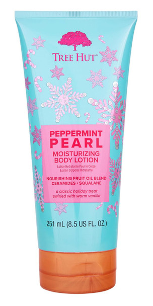 Tree Hut Peppermint Pearl Body Lotion Limited Edition Holiday Ceramide and Squalene Formula Helps Protect Skin Long lasting Hydration Leaves Skin Feeling Soft & Moisturized