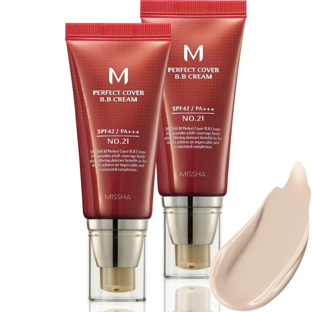 MISSHA M Perfect Cover BB Cream No.21 Light Beige SPF 42 PA+++ 1.69 oz