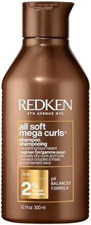 Redken All Soft Mega Curls Shampoo For Extremely Dry Curly & Coily Hair - Nourishes & Softens Severely Dry Hair, Sulfate Free